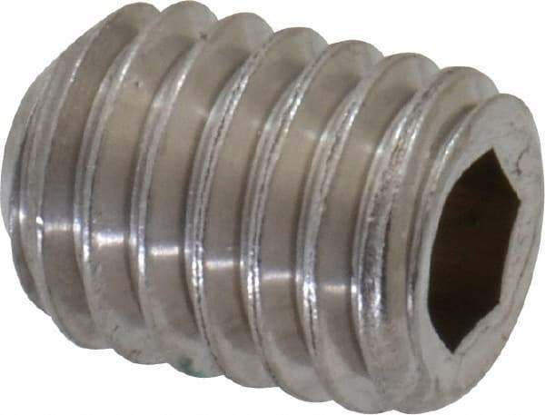 Value Collection - #10-32 UNF, 1/4" OAL, Flat Point Set Screw - Grade Austenitic A2 Stainless Steel, 3/32" Key - Apex Tool & Supply