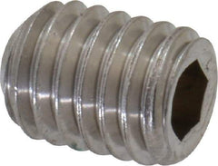 Value Collection - #10-32 UNF, 1/4" OAL, Flat Point Set Screw - Grade Austenitic A2 Stainless Steel, 3/32" Key - Apex Tool & Supply