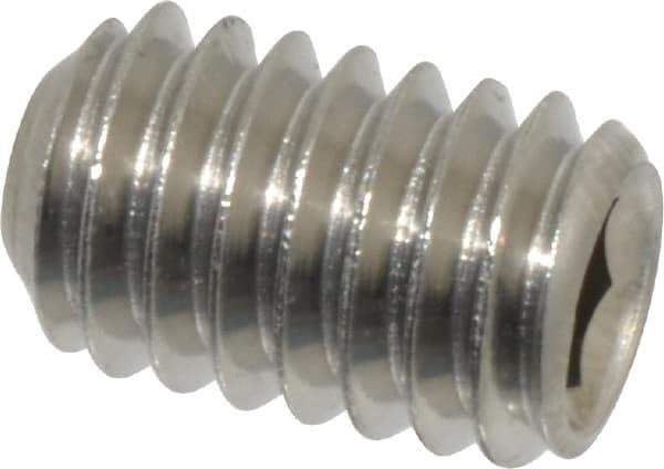 Value Collection - 5/16-18 UNC, 1/2" OAL, Flat Point Set Screw - Grade Austenitic A2 Stainless Steel, 5/32" Key - Apex Tool & Supply