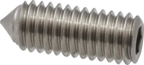 Value Collection - #10-32 UNF, 1/2" OAL, Cone Point Set Screw - Grade Austenitic A2 Stainless Steel, 3/32" Key - Apex Tool & Supply