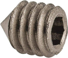 Value Collection - 5/16-18 UNC, 3/8" OAL, Cone Point Set Screw - Grade Austenitic A2 Stainless Steel, 5/32" Key - Apex Tool & Supply