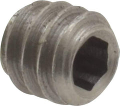 Value Collection - 1/4-20 UNC, 1/4" OAL, Oval Point Set Screw - Grade Austenitic A2 Stainless Steel, 1/8" Key - Apex Tool & Supply