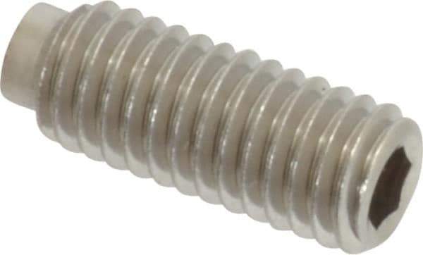Value Collection - #10-32 UNF, 1/2" OAL, Half Dog Point Set Screw - Grade Austenitic A2 Stainless Steel, 3/32" Key - Apex Tool & Supply