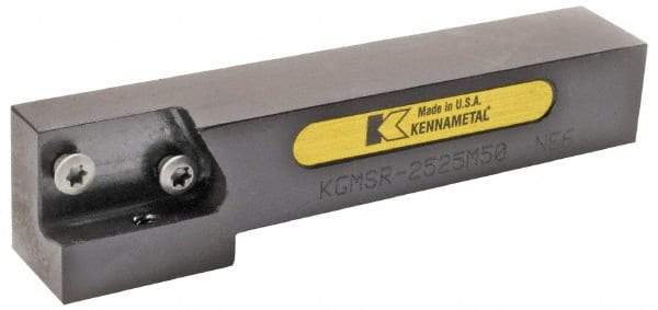 Kennametal - KGMS, Left Hand, Indexable Grooving Tool Holder - 25mm Shank Height, 25mm Shank Width, 138.75mm OAL - Apex Tool & Supply