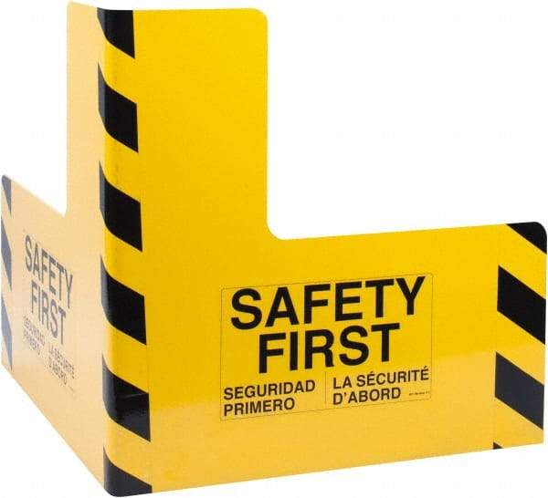 Vestil - 24" Long, Steel Corner Protector - Yellow, 12" High x 24" Wide Side - Apex Tool & Supply