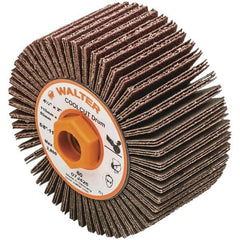 WALTER Surface Technologies - 4-1/4" Diam 60 Grit Aluminum Oxide Unmounted Flap Wheel - 5/8-11 Threaded Hole, 2" Wide, Coated, Grade Coarse, 3,800 Max RPM - Apex Tool & Supply