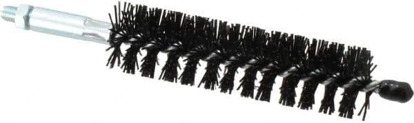 Schaefer Brush - 4" Brush Length, 1" Diam, Nylon Single Stem, Single Spiral Condenser Tube Brush - 6-1/4" Long, Nylon, 1/4-28 Male Connection - Apex Tool & Supply