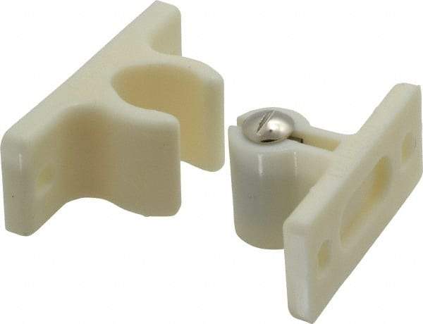 Sugatsune - 2-17/64" Long x 1" Wide x 1-1/4" High, Plastic & Steel Adjustable Knuckle Catch - White Finish, 18-44 N/Lb Pull Force, 29-59 N/Lb Push Force, 2-41/64" Long Strike, 1-1/4" Wide Strike - Apex Tool & Supply