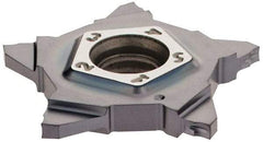 Iscar - 24N147J000PENTA J Grade IC908, 1.47mm Cutting Width Carbide Grooving Insert - 2.5mm Max Depth of Cut, Neutral, TiAlN Finish - Apex Tool & Supply