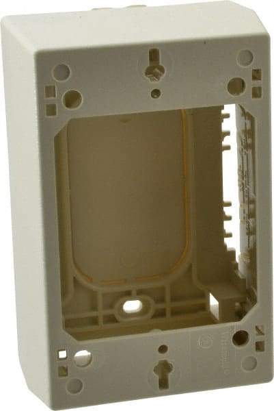 Wiremold - 4-3/4 Inch Long x 3 Inch Wide x 1-3/4 Inch High, Rectangular Raceway Box - Ivory, For Use with Wiremold 2300 Series Raceways - Apex Tool & Supply
