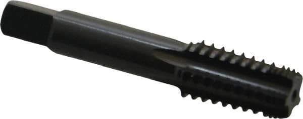 OSG - 1/8-27 NPT, 5 Flutes, Oxide Finish, High Speed Steel, Interrupted Thread Pipe Tap - 5/16 Inch Shank Diameter, 5/16 Inch Shank Diameter, 3/4 Inch Thread Length, 0.32 Inch Square Size, Regular Hook, Modified Bottoming Chamfer - Apex Tool & Supply