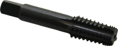 OSG - 1/8-27 NPT, 5 Flutes, Oxide Finish, High Speed Steel, Interrupted Thread Pipe Tap - 5/16 Inch Shank Diameter, 5/16 Inch Shank Diameter, 3/4 Inch Thread Length, 0.32 Inch Square Size, Regular Hook, Modified Bottoming Chamfer - Apex Tool & Supply