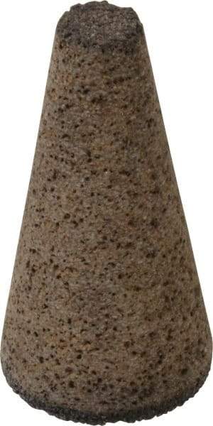 Grier Abrasives - Type 17, 2" Max Diam, 4" Head Thickness, 16 Grit Square Tip Cone - Aluminum Oxide, Very Coarse Grade, 5/8-11 Shank Thread - Apex Tool & Supply