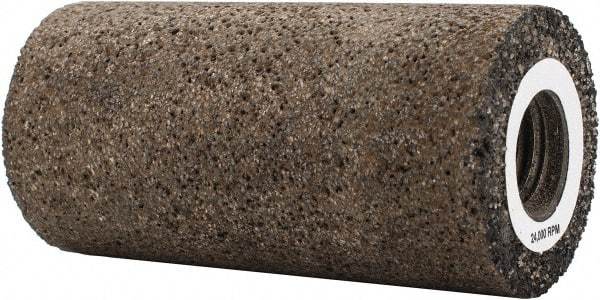 Grier Abrasives - Type 18, 1-1/2" Max Diam, 3" Head Thickness, 24 Grit Square Tip Plug - Aluminum Oxide, Very Coarse Grade, 5/8-11 Shank Thread - Apex Tool & Supply