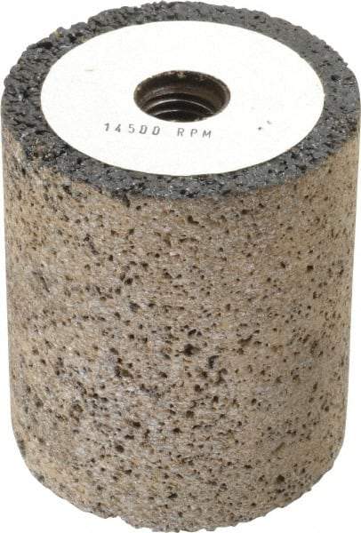 Grier Abrasives - Type 18, 2-1/2" Max Diam, 3" Head Thickness, 16 Grit Square Tip Plug - Aluminum Oxide, Very Coarse Grade, 5/8-11 Shank Thread - Apex Tool & Supply