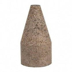 Grier Abrasives - Type 19, 2" Max Diam, 4" Head Thickness, 16 Grit Square Tip Plug - Aluminum Oxide, Very Coarse Grade, 5/8-11 Shank Thread - Apex Tool & Supply