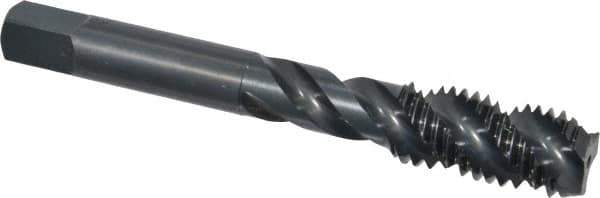 OSG - M12x1.75 Metric Coarse 3 Flute 6H Bottoming Spiral Flute Tap - High Speed Steel, Oxide Finish, 3-3/8" OAL, Right Hand Flute, Right Hand Thread, D6, Series 142 - Apex Tool & Supply