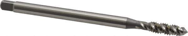 OSG - 1/4-20 UNC 3 Flute H3 Bright Finish High Speed Steel Spiral Flute Extension Tap - Plug Chamfer, 4" OAL, 3B Class of Fit - Apex Tool & Supply