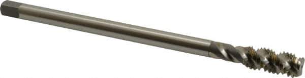 OSG - 7/16-14 UNC 3 Flute H3 Bright Finish High Speed Steel Spiral Flute Extension Tap - Bottoming Chamfer, 6" OAL, 3B Class of Fit - Apex Tool & Supply