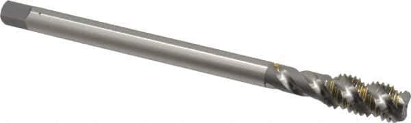 OSG - 1/2-13 UNC 3 Flute H3 Bright Finish High Speed Steel Spiral Flute Extension Tap - Bottoming Chamfer, 6" OAL, 3B Class of Fit - Apex Tool & Supply