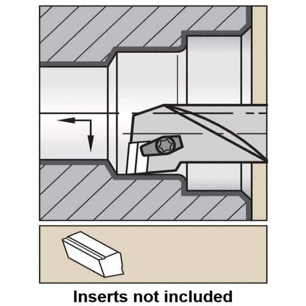 Kennametal - 8mm Min Bore Diam, 60mm OAL, 6mm Shank Diam, S-CBLP Indexable Boring Bar - 16mm Max Bore Depth, BP.. Insert, Clamp Holding Method - Apex Tool & Supply