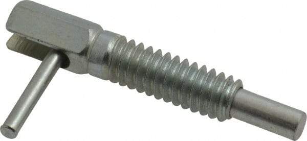 Gibraltar - 1/4-20, 0.8" Thread Length, 0.16" Plunger Diam, 0.5 Lb Init to 2.5 Lb Final End Force, Steel Locking L Handle Plunger - 1-1/4" Body Length, 0.8" Length Under Head, 0.38" Plunger Projection - Apex Tool & Supply