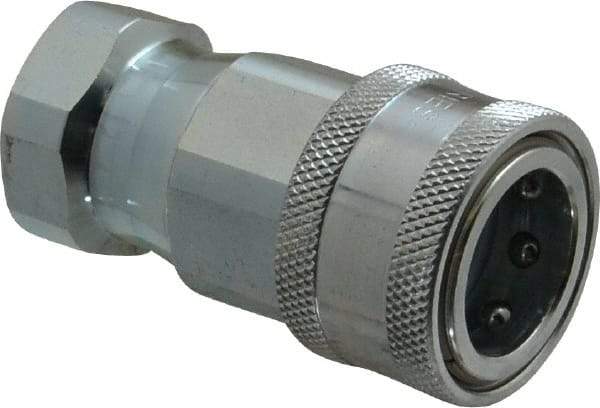 Parker - 1/2 NPTF Steel Hydraulic Hose Female Pipe Thread Coupler - 4,000 psi - Apex Tool & Supply