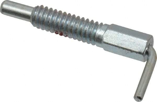 Gibraltar - 1/4-20, 0.8" Thread Length, 0.16" Plunger Diam, 0.5 Lb Init to 2.5 Lb Final End Force, Steel L Handle Plunger - 1-1/4" Body Length, 0.8" Length Under Head, Locking Element, 0.38" Plunger Projection - Apex Tool & Supply