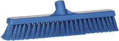 Vikan - 16" Fine Particle Synthetic Push Broom - 2" Bristle Length, Plastic Block, European Threaded Handle Connection - Apex Tool & Supply