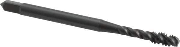 OSG - #6-32 UNC 3 Flute Modified Bottoming Spiral Flute Tap - Vanadium High Speed Steel, Oxide Finish, 2" OAL, Right Hand Flute, Right Hand Thread, Oversize, H5, Series 303 - Exact Industrial Supply