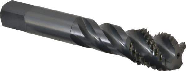 OSG - 7/8-9 UNC 4 Flute 3B Modified Bottoming Spiral Flute Tap - Vanadium High Speed Steel, Oxide Finish, 4-11/16" OAL, Right Hand Flute, Right Hand Thread, H4, Series 303 - Apex Tool & Supply