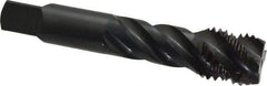 OSG - 1-8 UNC 4 Flute 3B Modified Bottoming Spiral Flute Tap - Vanadium High Speed Steel, Oxide Finish, 5-1/8" OAL, Right Hand Flute, Right Hand Thread, H4, Series 303 - Apex Tool & Supply