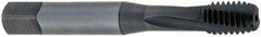 OSG - M10x1.50 Metric Coarse 3 Flute 6H Modified Bottoming Spiral Flute Tap - Powdered Metal, TiCN Finish, 2-15/16" OAL, Right Hand Flute, Right Hand Thread, D6 - Apex Tool & Supply