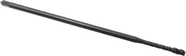 OSG - #10-32 UNF 3 Flute H3 Oxide Finish Vanadium High Speed Steel Spiral Flute Extension Tap - Modified Bottoming Chamfer, 6" OAL, 2B/3B Class of Fit - Apex Tool & Supply