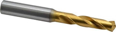 OSG - 25/64" 130° Spiral Flute Cobalt Screw Machine Drill Bit - TiN Finish, Right Hand Cut, 1-7/8" Flute Length, 3-31/32" OAL, Standard Point, Straight Shank - Apex Tool & Supply