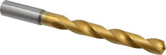 OSG - 21/32" 130° Cobalt Jobber Drill - TiN Finish, Right Hand Cut, Spiral Flute, Straight Shank, 7-27/32" OAL, Standard Point - Apex Tool & Supply