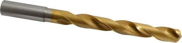 OSG - 11/16" 130° Cobalt Jobber Drill - TiN Finish, Right Hand Cut, Spiral Flute, Straight Shank, 8-9/32" OAL, Standard Point - Apex Tool & Supply