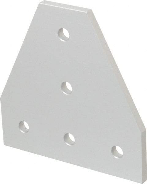 80/20 Inc. - 4-1/2" Wide, 4-1/2" High, Open Shelving 5 Hole Tee Plate - Aluminum, Use with Series 15 & Bolt Kit 3320 or 3325 - Apex Tool & Supply