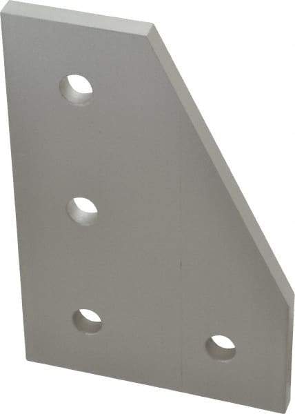 80/20 Inc. - 3" Wide, 4-1/2" High, Open Shelving 4 Hole 90° Angled Plate - Aluminum, Use with Series 15 & Bolt Kit 3320 or 3325 - Apex Tool & Supply
