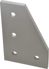 80/20 Inc. - 3" Wide, 4-1/2" High, Open Shelving 4 Hole 90° Angled Plate - Aluminum, Use with Series 15 & Bolt Kit 3320 or 3325 - Apex Tool & Supply