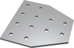 80/20 Inc. - 6" Wide, 6" High, Open Shelving 12 Hole Tee Plate - Aluminum, Use with Series 15 & Bolt Kit 3320 or 3325 - Apex Tool & Supply