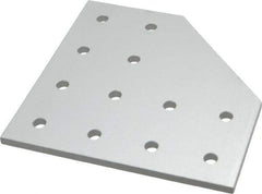 80/20 Inc. - 6" Wide, 6" High, Open Shelving 12 Hole 90° Angled Joining Plate - Aluminum, Use with Series 15 & Bolt Kit 3320 or 3325 - Apex Tool & Supply