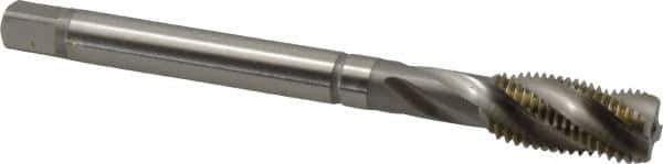 Guhring - 7/16-20 UNF 4 Flute 2BX Modified Bottoming Spiral Flute Tap - Powdered Metal, TiCN Finish, 100mm OAL, Right Hand Flute, Right Hand Thread, Series 2914 - Apex Tool & Supply
