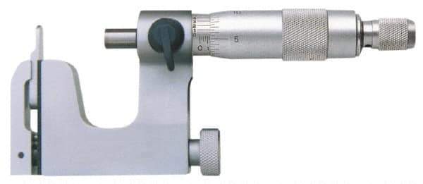 Value Collection - 0 to 25 mm Range, Carbide Face, Satin Chrome Coated, Mechanical Multi Anvil Micrometer - Friction Thimble, 0.01 mm Graduation - Apex Tool & Supply
