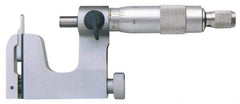 Value Collection - 0 to 25 mm Range, Carbide Face, Satin Chrome Coated, Mechanical Multi Anvil Micrometer - Friction Thimble, 0.01 mm Graduation - Apex Tool & Supply