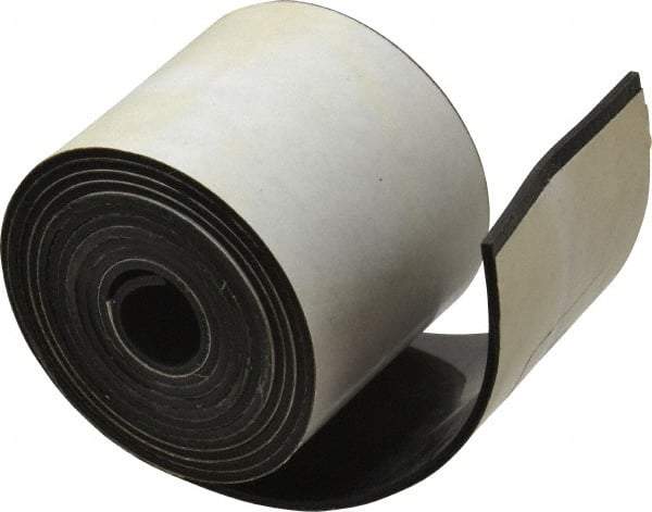 Made in USA - 1/16" Thick x 2" Wide x 60" Long, Adhesive Backed Buna-N Rubber Strip - Stock Length, 70 Shore A Durometer, 2,500 psi Tensile Strength, -20 to 170°F, Black - Apex Tool & Supply