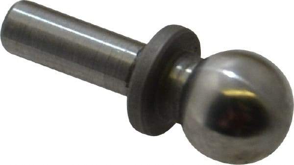 Gibraltar - 1/4" Ball Diam, 1/8" Shank Diam, Steel Inspection Tooling Ball - Slip-Fit Shank, 9/16" Ball Center to Shank Bottom, 0.2" Ball Center to Shoulder Bottom, with Shoulder - Apex Tool & Supply