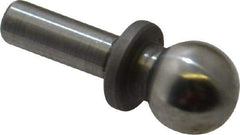 Gibraltar - 1/4" Ball Diam, 1/8" Shank Diam, Steel Inspection Tooling Ball - Slip-Fit Shank, 9/16" Ball Center to Shank Bottom, 0.2" Ball Center to Shoulder Bottom, with Shoulder - Apex Tool & Supply