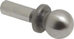 Gibraltar - 1/4" Ball Diam, 1/8" Shank Diam, Steel Inspection Tooling Ball - Press-Fit Shank, 9/16" Ball Center to Shank Bottom, 0.2" Ball Center to Shoulder Bottom, with Shoulder - Apex Tool & Supply