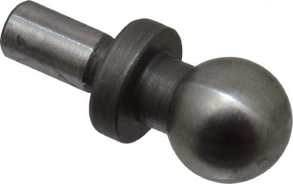 Gibraltar - 6mm Ball Diam, 3mm Shank Diam, Steel Inspection Tooling Ball - Press-Fit Shank, 12mm Ball Center to Shank Bottom, 6mm Ball Center to Shoulder Bottom, with Shoulder - Apex Tool & Supply